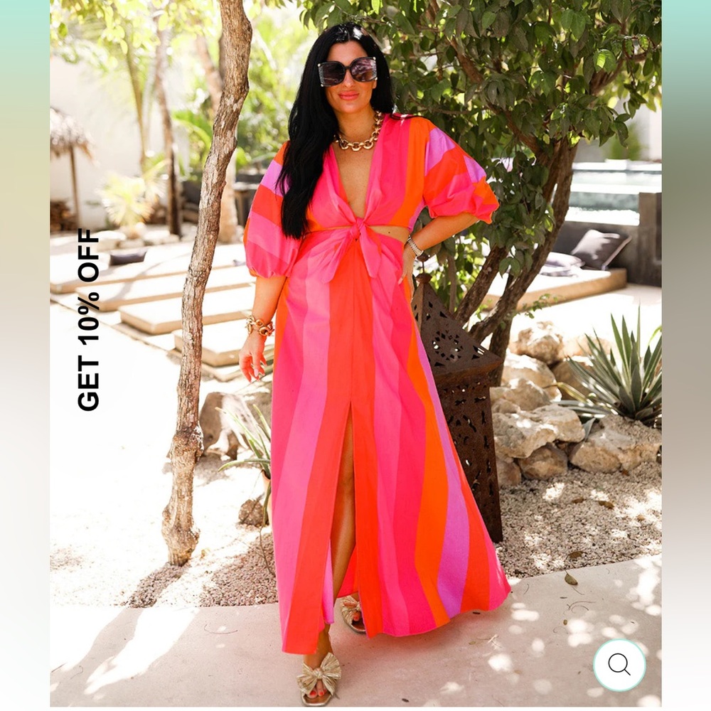 MAXINE CUT OUT MIDI DRESS - CANDY PAINT